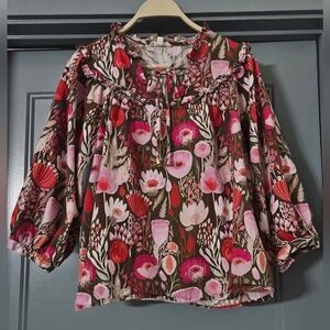 Entro small 100% cotton floral top